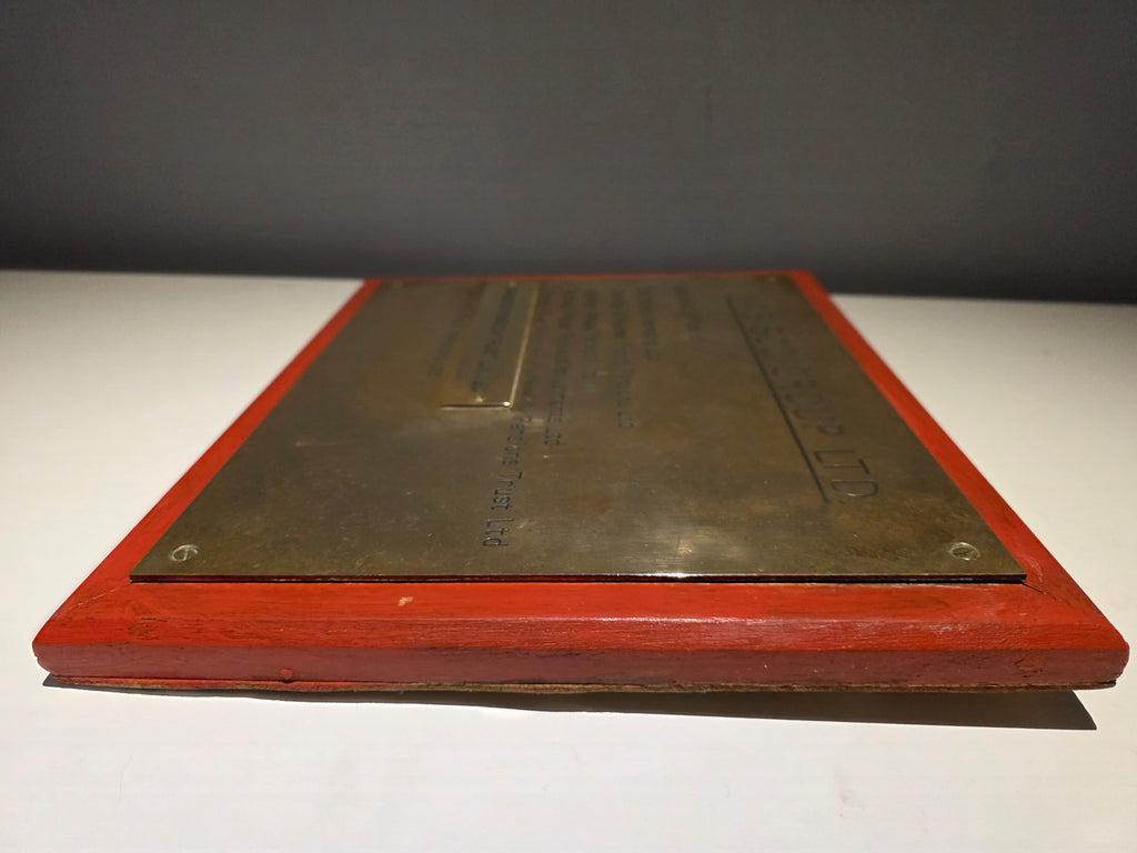 Vintage Nabisco Group Ltd Brass Registered Office Plaque on Wooden Mount – Pension Trust / Company Sign