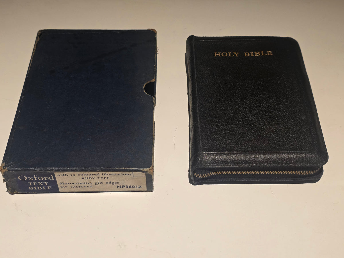 Vintage Oxford Text Bible NP360½Z – Ruby Type, Moroccoette Binding, Gilt Edges, Zip Case, Original Box
