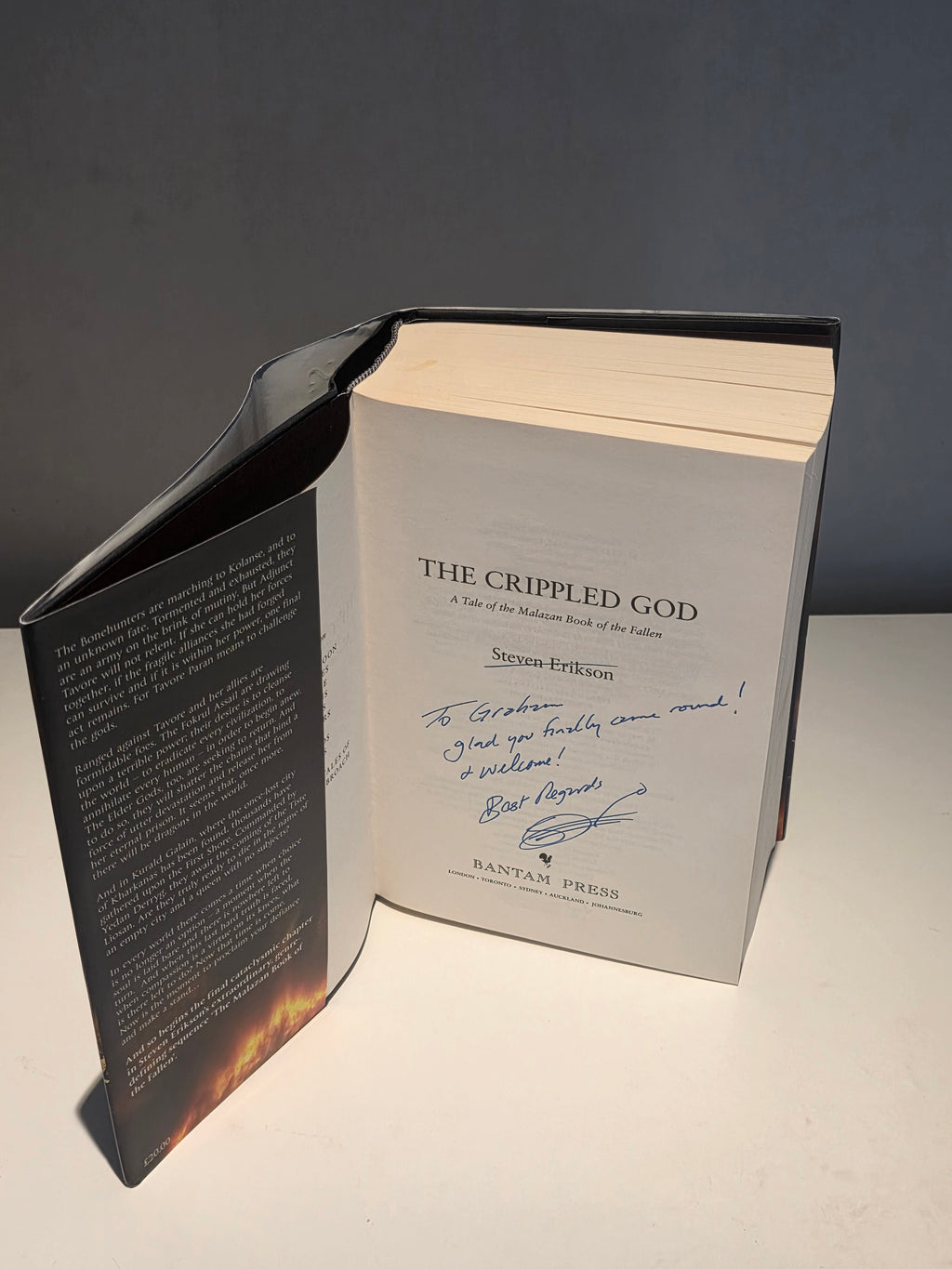 Signed Steven Erikson – The Crippled God – Malazan Book of the Fallen 10 – 2011 UK 1st Edition Hardcover