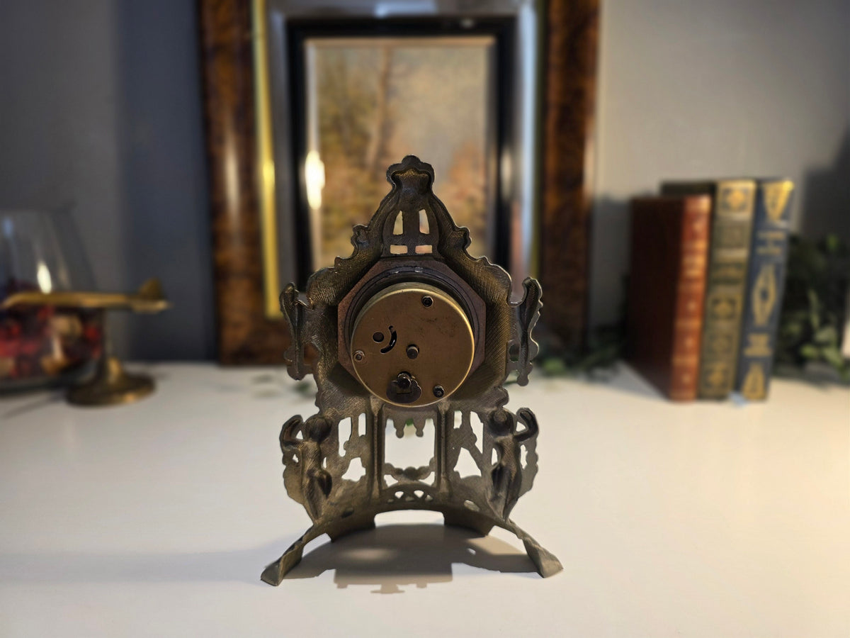 Vintage Splendex West Germany Ornate Wind-Up Mantel Clock – Working Order