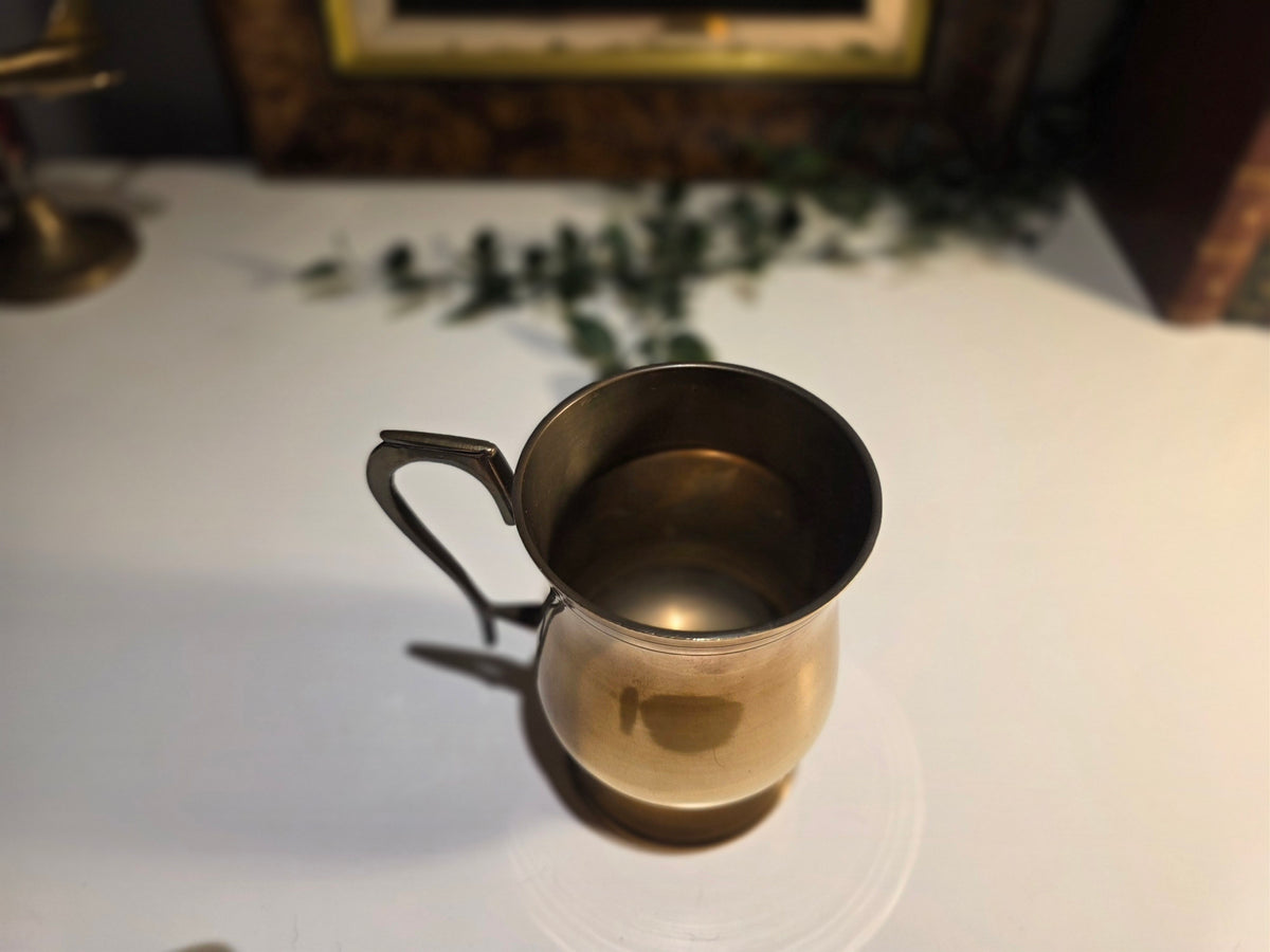 Antique-Style Brass Tankard / Handled Mug – Vintage Decorative Brass Cup