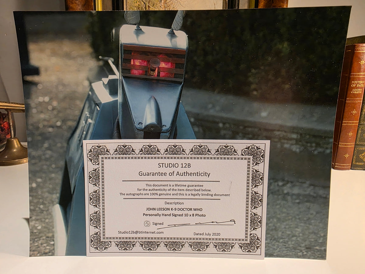 John Leeson Signed Doctor Who K-9 10 x 8 Photograph with Certificate of Authenticity