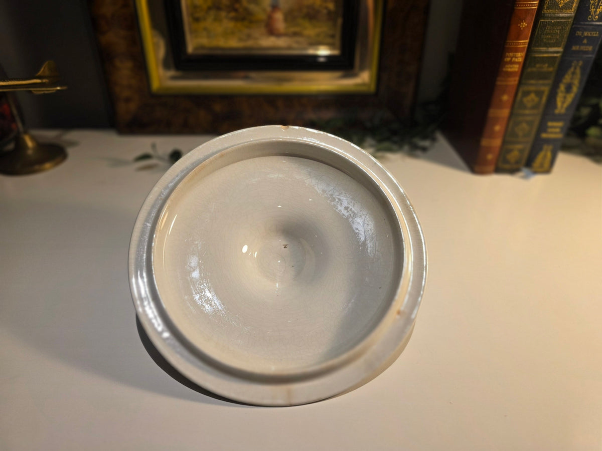 Antique/Vintage GEM R No. 687744 Black & White Decorative Lidded Tureen