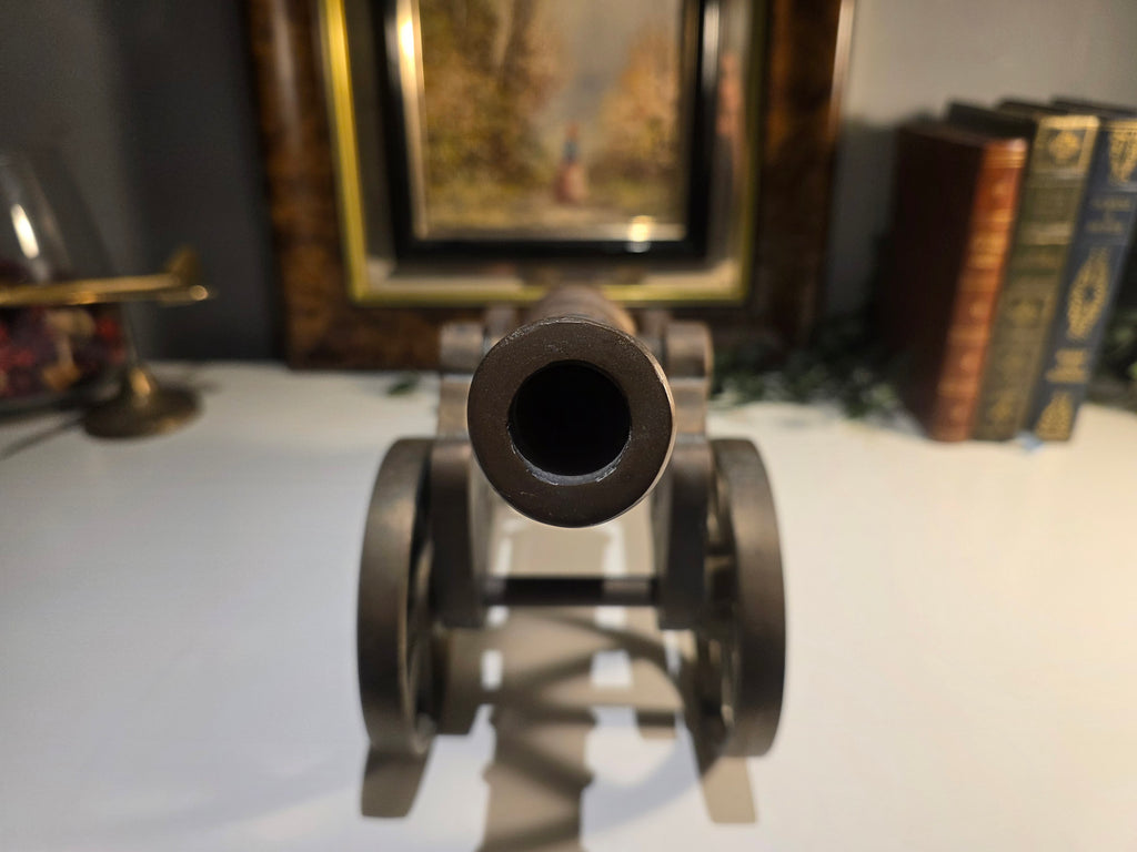 Large 44cm Edwardian Style Solid Brass Display Cannon – Heavy 6.2kg – Nautical Militaria Decor