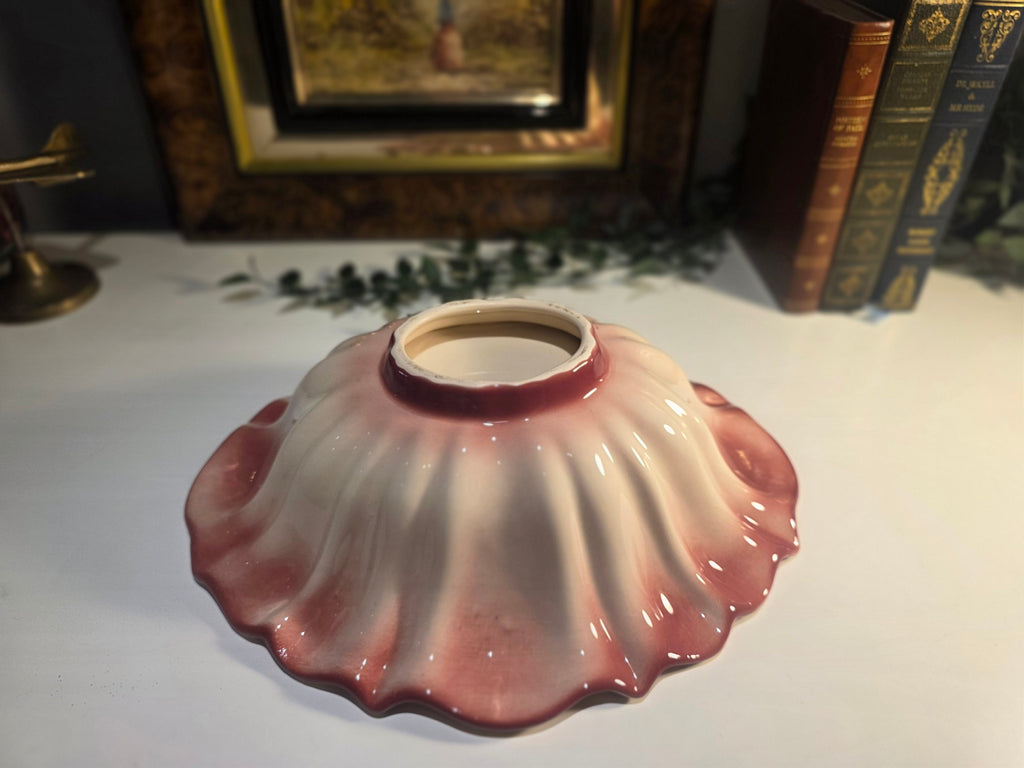K.H Pottery Staffordshire England Floral Ewer and Matching Underplate
