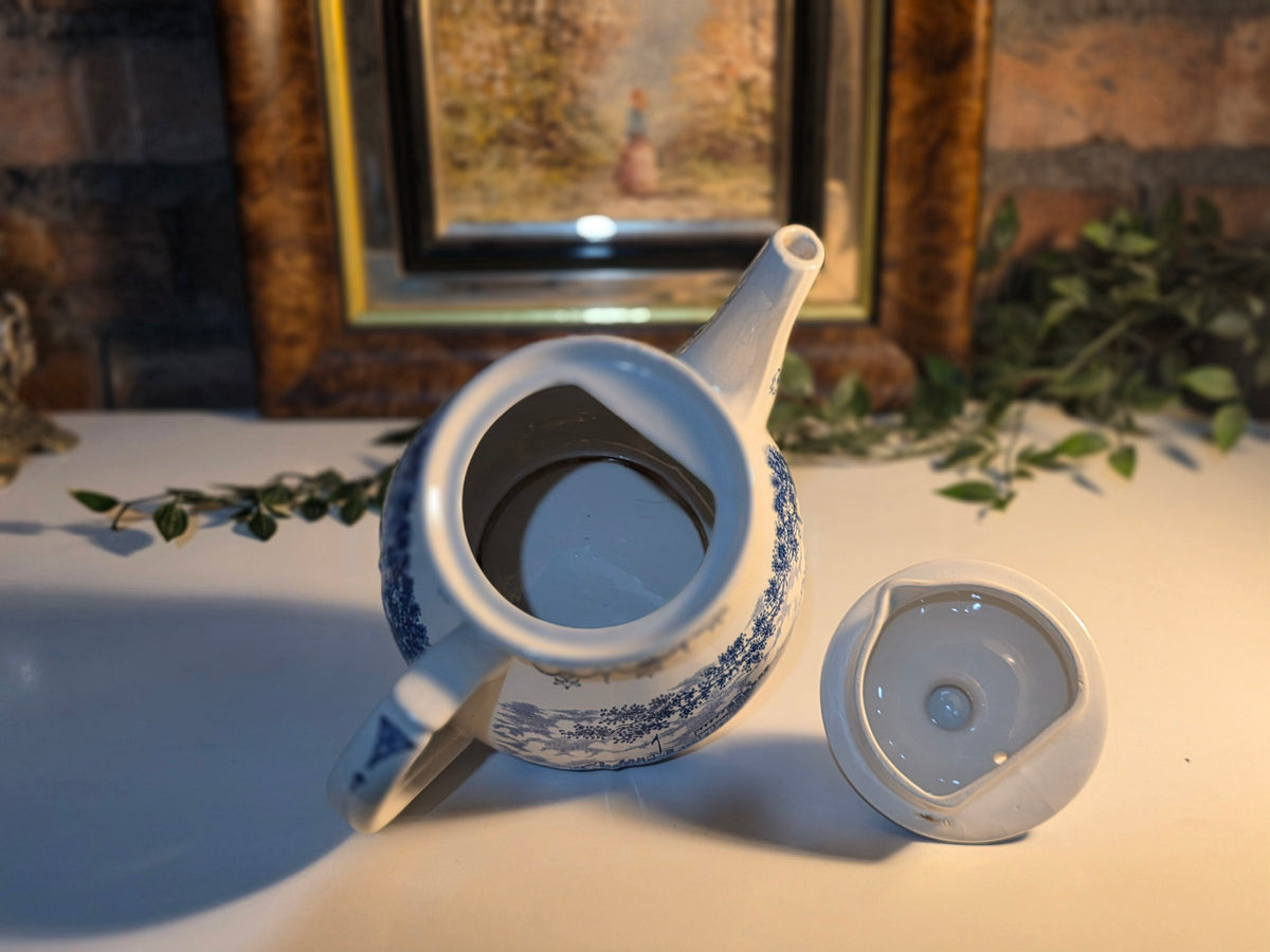 Windsor Castle Staffordshire England 1977 Silver Jubilee Blue and White Teapot